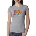 thumbnail image 1 of Peace Love Breast Cancer Awareness Breast Cancer Awareness Womens Slim Fit Junior Tee, Heather Grey, XX-Large, 1 of 5