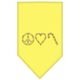 thumbnail image 1 of Peace Love Candy Cane Rhinestone Bandana Yellow Large, 1 of 1