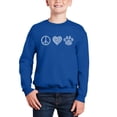 thumbnail image 1 of Peace Love Cats - Boy's Word Art Crewneck Sweatshirt, 1 of 3