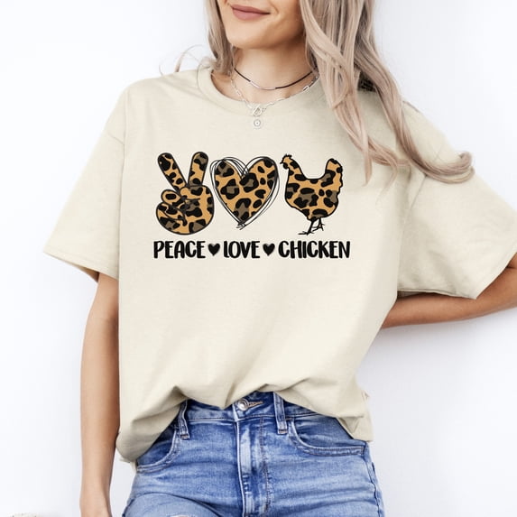 Chicken Meat Graphics Peace Love Chicken Farmer Graphic T-Shirt - Walmart.com
