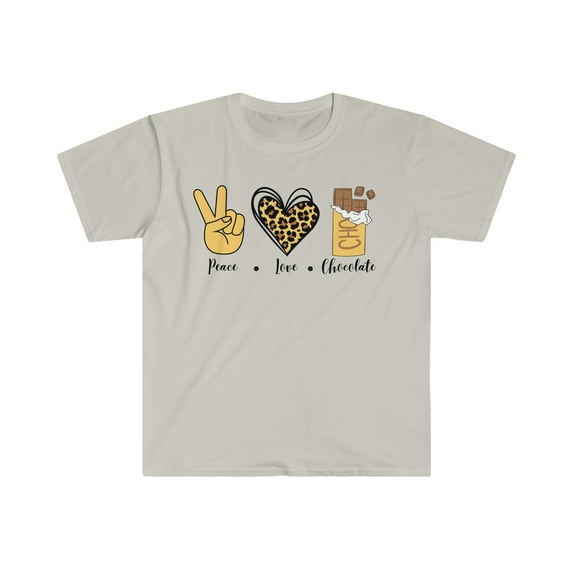 Peace Love Chocolate Softstyle T-Shirt, Valentines Day Shirt