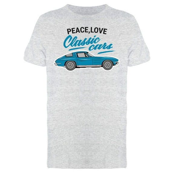 Peace, Love Classic Cars T-Shirt Men -Image by Shutterstock, Male x-Large
