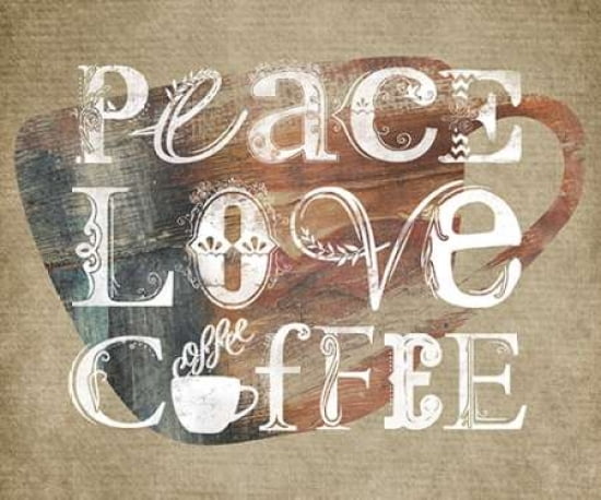 Peace Love Coffee Canvas Art - Longfellow Designs (20 x 24)