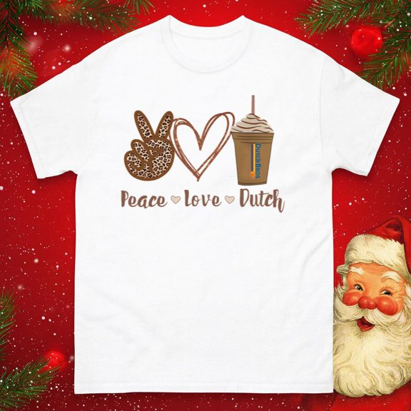 Peace Love Coffee Dutch Brothers Inspired Retro Graphic T-Shirt, up to size 5XL