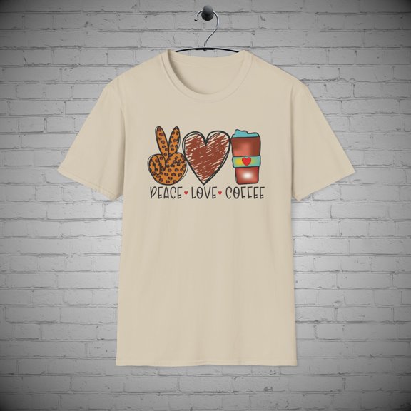 Peace Love Coffee T-shirt, Caffeine Java lover tee, Coffee lovers Gift