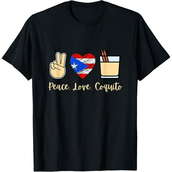 Peace Love Coquito Christmas Navidad T-Shirt
