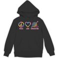 thumbnail image 1 of Peace Love Crocheting Funny Crochet Hobbyist Craft Lover Sarcastic Quote Gift Hoodie, for men & women, up to size 5XL, 1 of 2