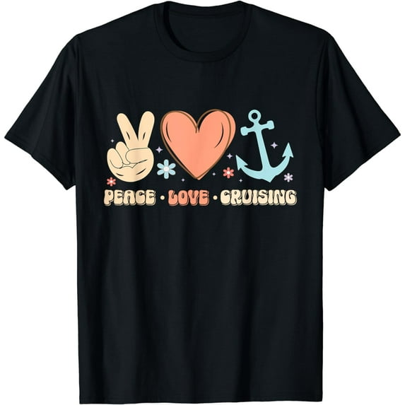 Peace Love Cruising Ocean Vacation Cruise Ship Family T-Shirt