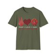 thumbnail image 1 of Peace Love Cure Blood Cancer Awareness Month Red Ribbon TShirt, 1 of 4