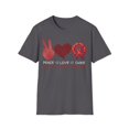 thumbnail image 1 of Peace Love Cure Blood Cancer Awareness Month Red Ribbon TShirt, 1 of 4