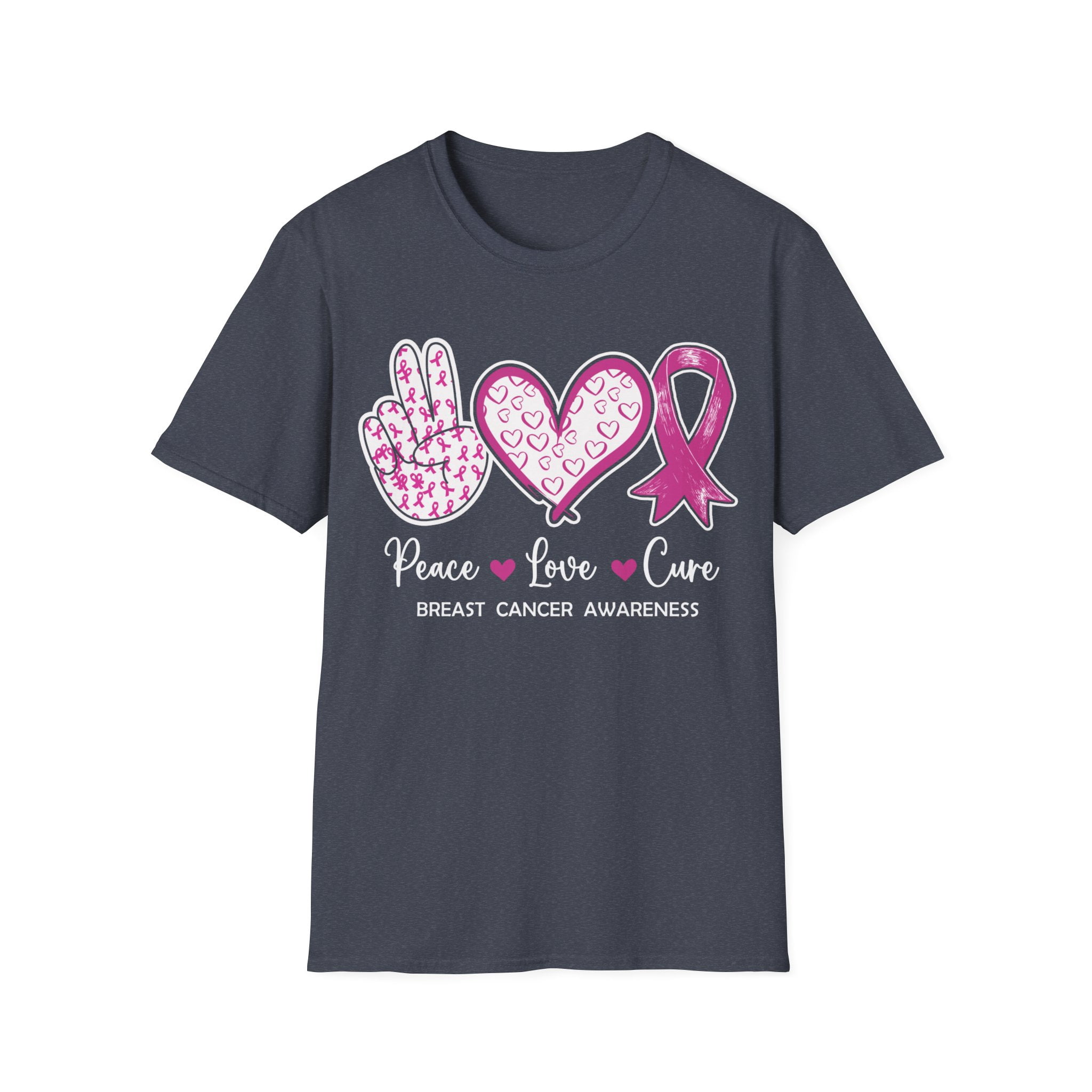 Peace Love Cure Breast Cancer Awareness Month Pink Ribbon TShirt ...