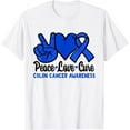 thumbnail image 1 of Peace Love Cure Colorectal Colon Cancer Awareness Support T-Shirt, 1 of 4