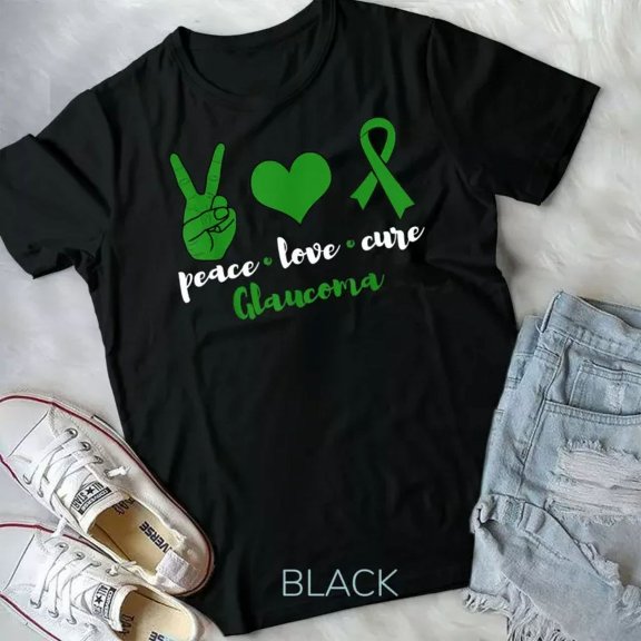 Peace Love Cure Glaucoma Awareness Family Warrior Fighter Unisex Shirt Unisex S-5XL Hot Trending Shirt, Vintage Birthday Gift