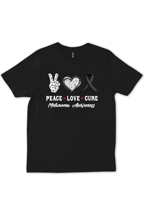 Peace Love Cure Health Awareness Men Women Support Tee Unisex T-Shirt, up to Size 5XL