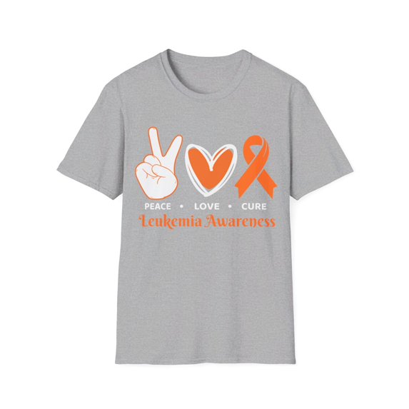 Peace Love Cure Leukemia Cancer Awareness Orange Month TShirt