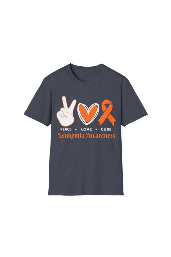 Peace Love Cure Leukemia Cancer Awareness Orange Month TShirt