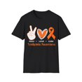 thumbnail image 1 of Peace Love Cure Leukemia Cancer Awareness Orange Month TShirt, 1 of 4