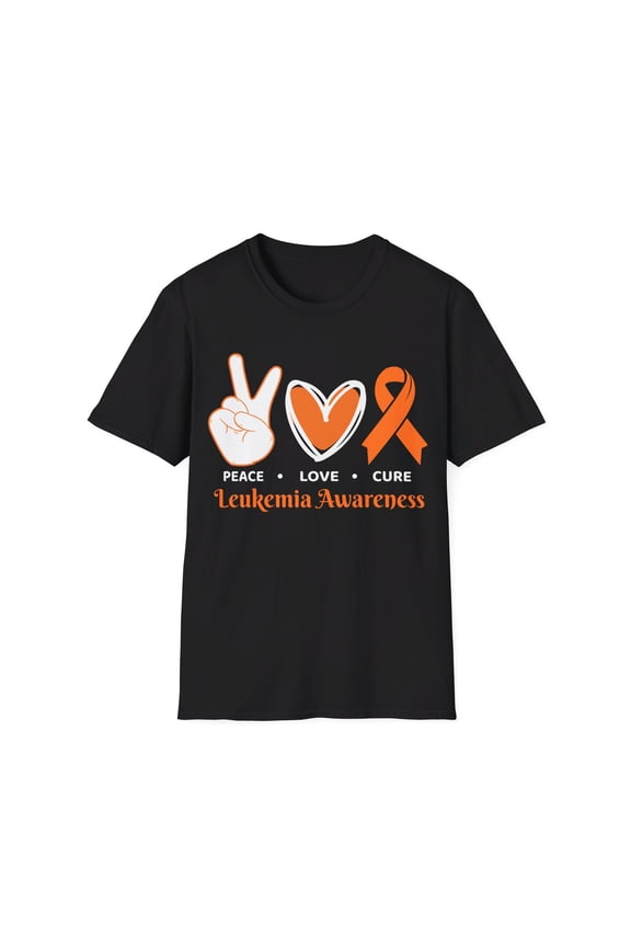Peace Love Cure Leukemia Cancer Awareness Orange Month TShirt