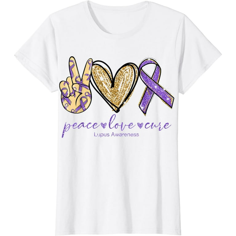 Peace Love Cure Funny Lupus Awareness T-Shirt Peace Love Cure Funny Lupus Awareness T-Shirt