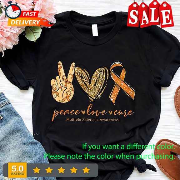 Peace Love Cure Multiple Sclerosis Awareness Shirt Ms Awareness Shirt Ms Aw