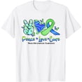 thumbnail image 1 of Peace Love Cure Neurofibromatosis Awareness T-Shirt, 1 of 4