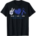 thumbnail image 1 of Peace Love Cure Ribbon Colon Colorectal Cancer Awareness Day T-Shirt, 1 of 4