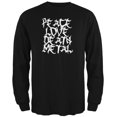 thumbnail image 1 of Peace Love Death Metal Black Adult Long Sleeve T-Shirt - X-Large, 1 of 1