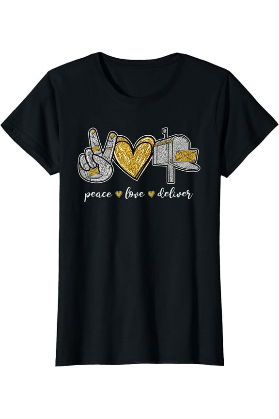 Peace Love Deliver Post Box Cute Postal Worker Gifts T-Shirt