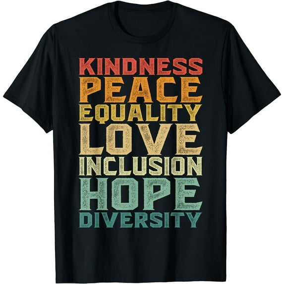 Peace Love Diversity Inclusion Equality Black History Month T-Shirt