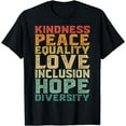 thumbnail image 1 of Peace Love Diversity Inclusion Equality Women T-Shirt Black Large, 1 of 4