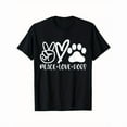 thumbnail image 1 of Peace Love Dogs Graphic Tee Shirt Cotton Casual Tops Casual Short Sleeve Crew Neck Black S-5XL, 1 of 5