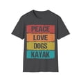 thumbnail image 1 of Peace Love Dogs Kayak Kayaking Kayaker Boating Lover TShirt, 1 of 4