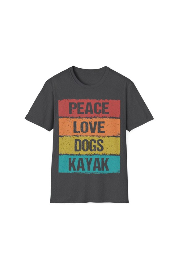 Peace Love Dogs Kayak Kayaking Kayaker Boating Lover TShirt