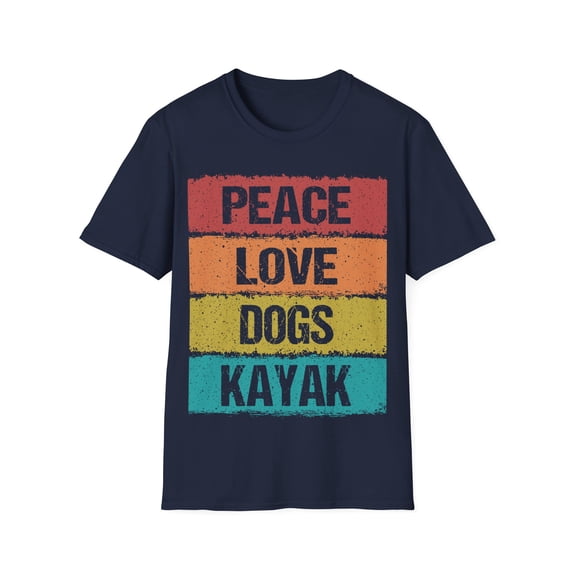 Peace Love Dogs Kayak Kayaking Kayaker Boating Lover TShirt