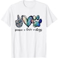 thumbnail image 1 of Peace Love Dogs Shirt - Cute Puppy Paw Tee for Dog Lovers Men and Women, 1 of 4