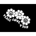 thumbnail image 1 of Peace Love Dub Flower Vinyl Decal Sticker | Cars Trucks Vans Walls Laptops Cups | White | 5.5 inches | KCD1010, 1 of 1