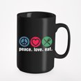 thumbnail image 1 of Peace Love Eat, Black 15oz Ceramic Mug, 1 of 5