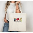 thumbnail image 1 of Peace Love Elote With A Great Corn Graphic For Food Fans on Tote Bags, 1 of 4