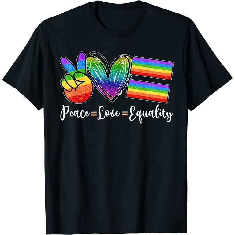Peace Love Equality Lesbian Gay LGBT Pride Month Couple T-Shirt