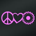 thumbnail image 1 of Peace Love Flower Vinyl Decal Sticker | Cars Trucks Vans Walls Laptops Cups | Pink | 7.5 X 2.9 Inch | KCD1632P, 1 of 1