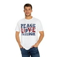 thumbnail image 1 of Peace Love Freedom America Comfort Colors Unisex Fourth of July Shirt, 1 of 7
