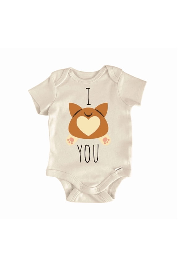 Corgi Dog Love Newborn Baby Bodysuit