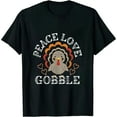 thumbnail image 1 of Peace Love Gobble Turkey Groovy Thanksgiving Men Women Kids T-Shirt 0615, 1 of 3