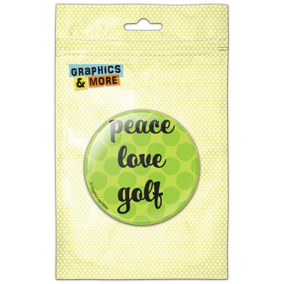 Peace Love Golf Pinback Button Pin Badge