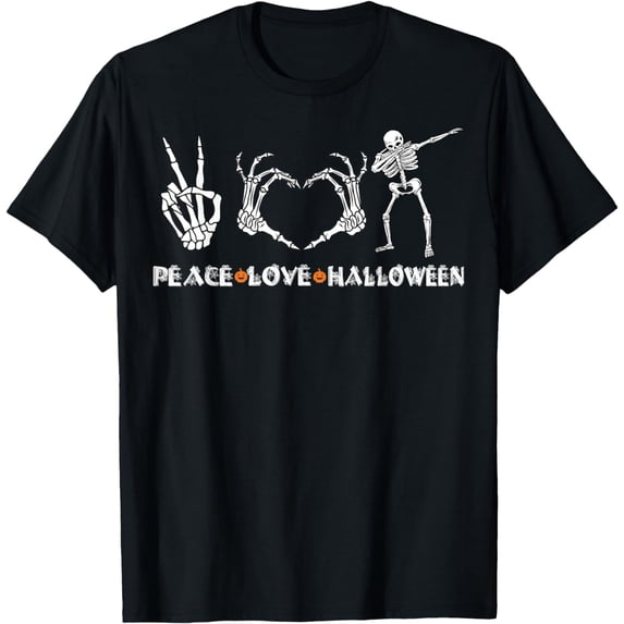 Peace Love Halloween Funny Skeleton Hands Happy