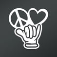 thumbnail image 1 of Peace Love Hang Loose Shaka Vinyl Decal Sticker | Cars Trucks Vans Walls Laptops Cups | White | 5.5 X 5.3 Inch | KCD1673, 1 of 1