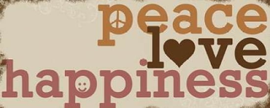 Peace Love Happiness Canvas Art - Anna Quach (10 x 20)