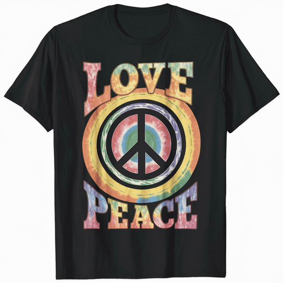 Peace Love Happiness T-Shirt Men's Retro Hippie Graphic Tee