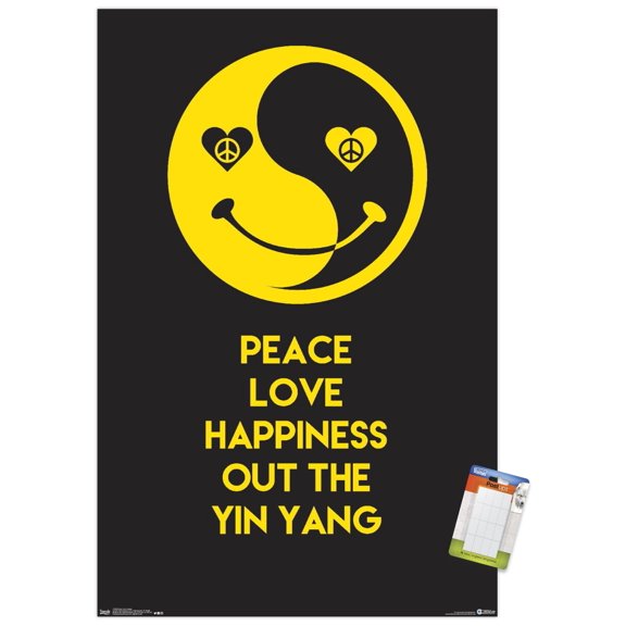 Peace Love Happy Wall Poster, 14.725" x 22.375"