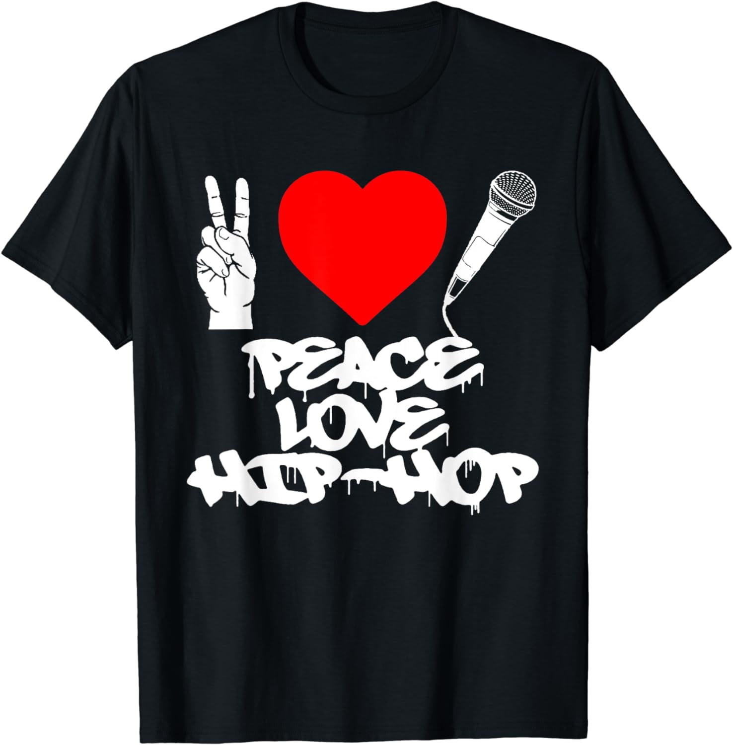Peace Love Hip Hop Old School Rap Retro Mic Graffiti T Shirt peace-love-hip-hop-old-school-rap-retro-mic-graffiti-t-shirt